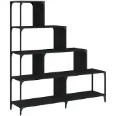 vidaXL Boekenkast 4-laags 139x33,5x149 cm bewerkt hout zwart