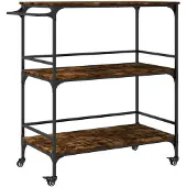 DKD Home Decor Keukenwagen, gerookt eikenhout, 100,5 x 50 x 105 cm, houtvezel