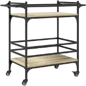 vidaXL Keukentrolley 82x40x78,5 cm bewerkt hout sonoma eikenkleurig