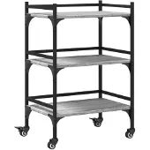 DKD Home Decor Keukenwagen, grijs Sonoma, 50x35x75,5 cm, gemaakt van houtvezel
