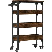 vidaXL Keukenwagen, gerookt eikenfineer, 53x20x76 cm, houtvezel