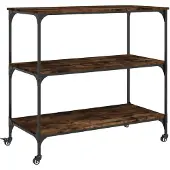DKD Home Decor Keukenwagen, gerookt eikenhout, 102x50x95 cm, houtvezel