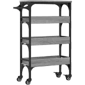 vidaXL Keukentrolley 53x20x76 cm bewerkt hout grijs sonoma eiken