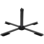 vidaXL Parasolvoet inklapbaar voor Ø38/48 mm stok staal glanzend zwart