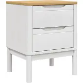 vidaXL Nachtkastje 45x39x57 cm massief grenenhout wit