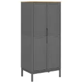 vidaXL Kledingkast FLORO 77x53x171 cm massief grenenhout grijs