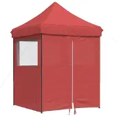 vidaXL Partytent inklapbaar pop-up met 4 zijwanden bordeauxrood