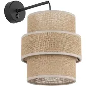 TK Lighting Wandlamp Calisto, bruin / roest, Woon-/ Eetkamer, Textiel / Stof / Zijde, Wandlamp