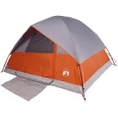 vidaXL Koepeltent 3-persoons waterdicht grijs en oranje