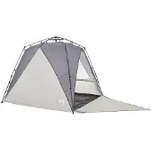 vidaXL Strandtent 4-persoons waterdicht snelontgrendeling grijs
