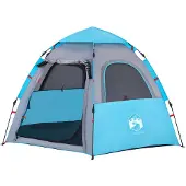 vidaXL Kampeertent 4-persoons snelontgrendeling blauw