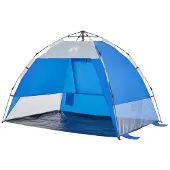 vidaXL Strandtent 2-persoons waterdicht snelontgrendeling azuurblauw