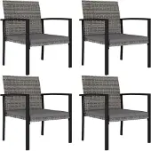 vidaXL Tuinstoelen 4 st poly rattan grijs