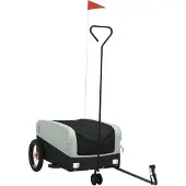 vidaXL Fietstrailer 30 kg ijzer zwart en grijs
