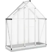 vidaXL Kas met funderingsframe, zilverkleurig, 169x58x202 cm, aluminium