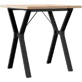 vidaXL Eettafel Y-frame 70x70x75,5 cm massief grenenhout en staal
