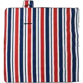 vidaXL Picknickkleed opvouwbaar strepen 200x200 cm fluweel blauw rood