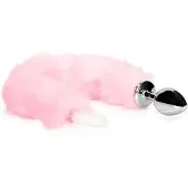 Ouch! Lichtgevende vossenstaart met metalen buttplug - Roze