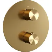 Brauer Gold Edition 3-weg inbouwthermostaat rond met in- en afbouwdelen goud geborsteld PVD