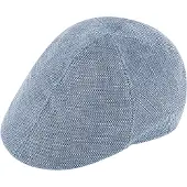 Fiebig FlatCap Platte pet, 6-Panel linnen Blauw gemeleerd mt 56