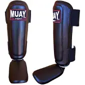 Muay Scheenbeschermers Shin & Instep Zwart Extra Large