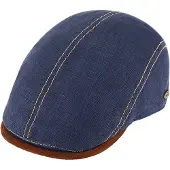 Fiebig Flatcap linnen met contrasterende stiksels UV-bescherming 56cm