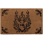 Clayre & Eef Deurmat 75x45 cm Bruin Kokosvezel PVC Hert Kokosmat Bruin Kokosmat