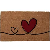 Clayre & Eef Deurmat 75x45 cm Bruin Kokosvezel PVC Harten Kokosmat Bruin Kokosmat