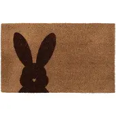 Clayre & Eef Deurmat 75x45 cm Bruin Kokosvezel PVC Konijn Kokosmat Bruin Kokosmat
