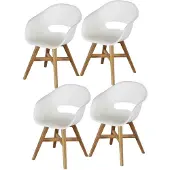 AVH-Collectie set van 4 Karlstad dining kuipstoel kunststof wit