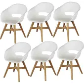 AVH-Collectie set van 6 Karlstad dining kuipstoel kunststof wit