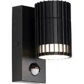 QAZQA Design buitenwandlamp zwart met bewegingssensor IP44 - Boris