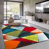 Paco Home Vloerkleed Woonkamer Laagpolig Modern Patroon Geometrisch 3D 80x150 cm