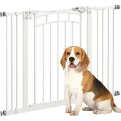 PawHut Huisdierhekje Staal, PA 74-100L x 4B x 76H cm Wit