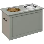 PawHut Hundefutterstation mit abnehmbaren Näpfen und Stauraum D08-021V00