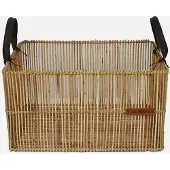 Wicked - Fietsmand met Leren Hengsels - Rotan - Licht Bruin - 23L