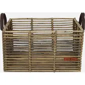 Wicked - Fietsmand met Leren Hengsels - Rotan -Bruin - 23L