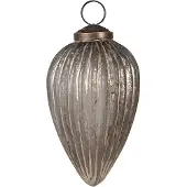 Clayre & Eef Kerstbal Overig Ø 7x11 cm Grijs Goudkleurig Glas Kerstballen
