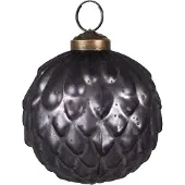 Clayre & Eef Kerstbal Overig Ø 8x8 cm Grijs Glas Kerstballen