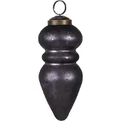 Clayre & Eef Kerstbal Overig Ø 5x11 cm Zwart Glas Kerstballen