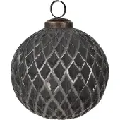 Clayre & Eef Kerstbal Overig Ø 10x10 cm Zwart Grijs Glas Kerstballen