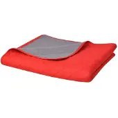 vidaXL Dubbelzijdige quilt bedsprei rood en grijs 220x240 cm