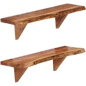 vidaXL Wandschappen 2 st 60x20x18 cm massief acaciahout