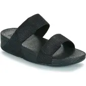 FitFlop Women Lulu Adjustable Shimmerlux Slides All Black-Schoenmaat 42