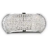 Ideal Lux Wandlamp kristal Pasha, chroom / zilver, Woon-/ Eetkamer, metaal, Wandlamp