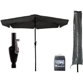 CUHOC Parasol - 300 cm - Zwart + Basic CUHOC Parasolhoes - Parasol COMBI