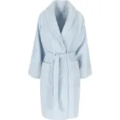 Casilin - Badjas Teddy voor Dames en Heren - Maat M - Wafelbadjas Voor Volwassen - Met riem - Badstof, Fleece, Katoen - Absorberend - Wasmachinebestendig - Lichtblauw, Blauw