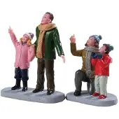 Lemax Kerstfiguur People admiring fireworks set of 2