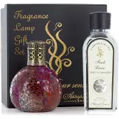 Ashleigh & Burwood Ashleigh and Burwood gift set Fairy Ball + Fresh Linen Geurlamp S rood