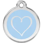Red Dingo Tribal Heart Light Blue roestvrijstalen hondenpenning large/groot dia. 3,8 cm